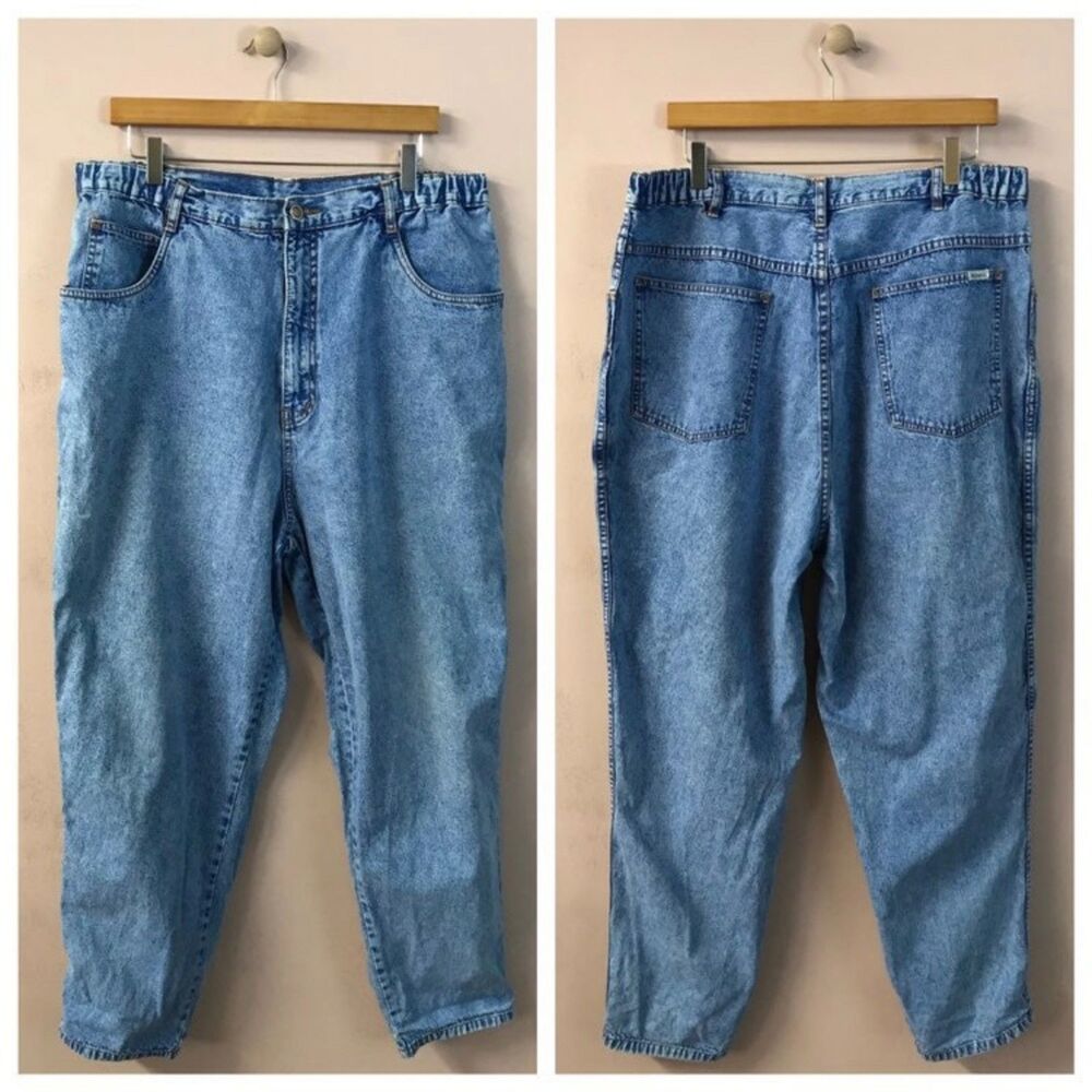 Bill Blass Vintage Light Medium Wash Acid Washed Jeans